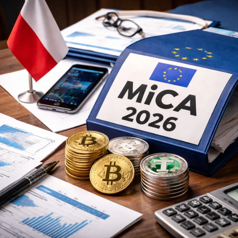MiCA w Polsce 2026 – dokumenty i krypto na biurku